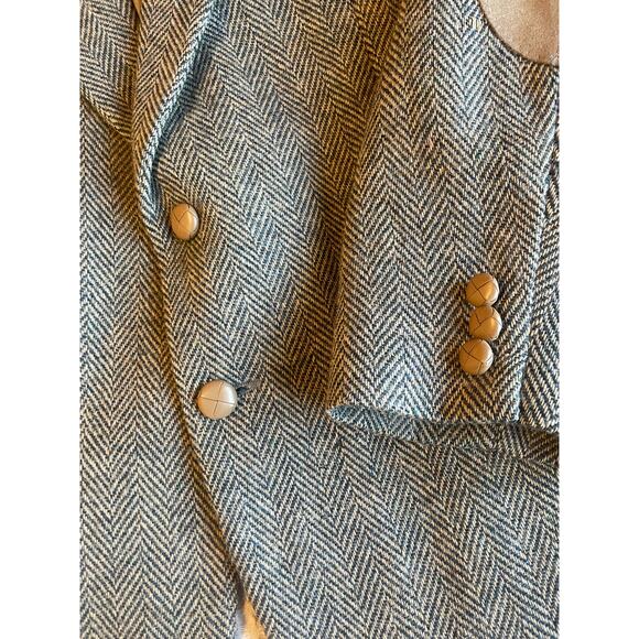 Farah Clothing Co Men's Brown Tweed Wool Elbow Patch Blazer Size 44R Academia - Picture 11 of 16